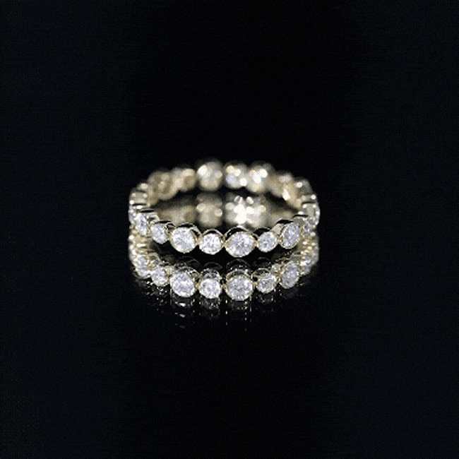 Bezel Set Round Cubic Zirconia Unique Full Eternity Ring