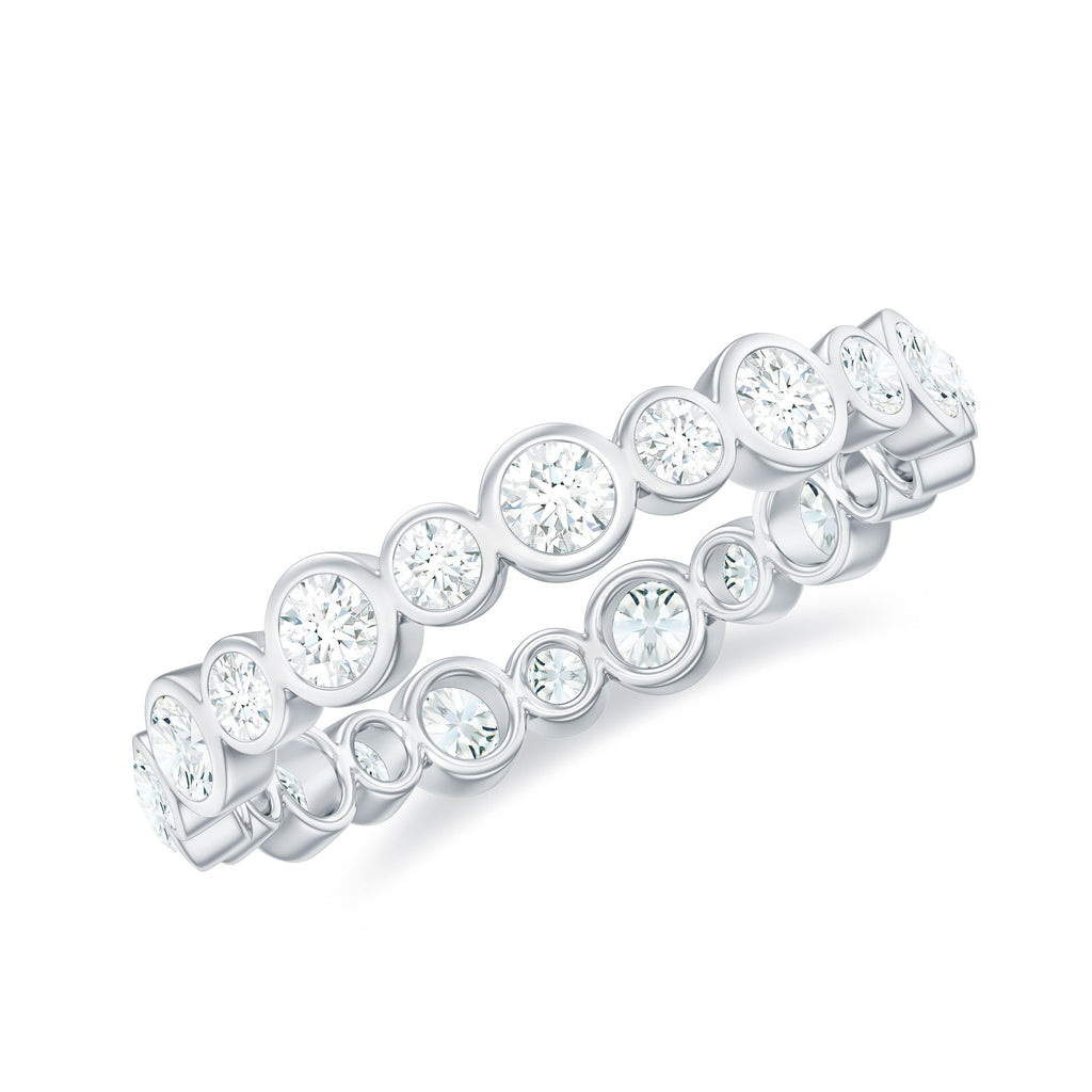 Bezel Set Round Cubic Zirconia Unique Full Eternity Ring