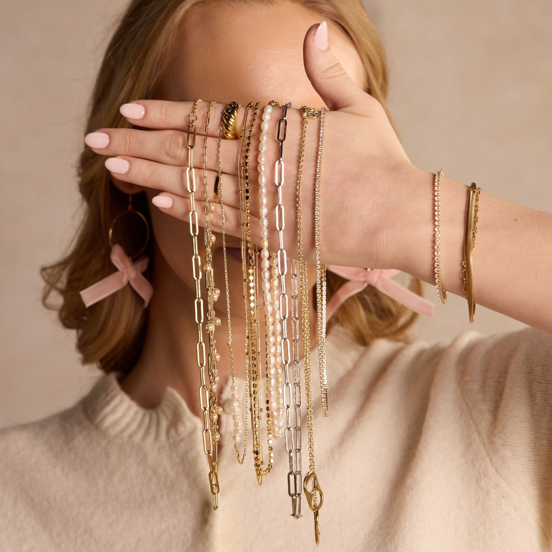 Gold Double Layer Saturn Chain Necklace