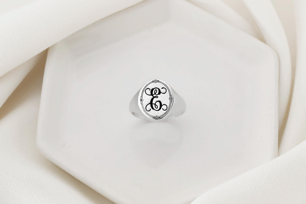 Monogrammed Signet Ring - Personalized Elegance for a Unique You